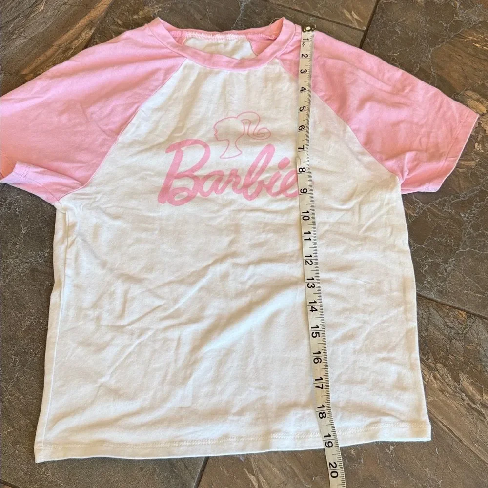 Barbie Jeans & T shirt (size sm) Screen Printed Denim Logos Girls Size 16